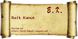 Balk Kanut névjegykártya
